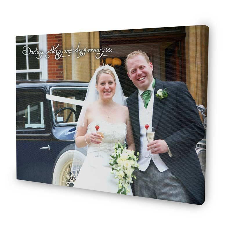 personalised message photo canvas wedding couple